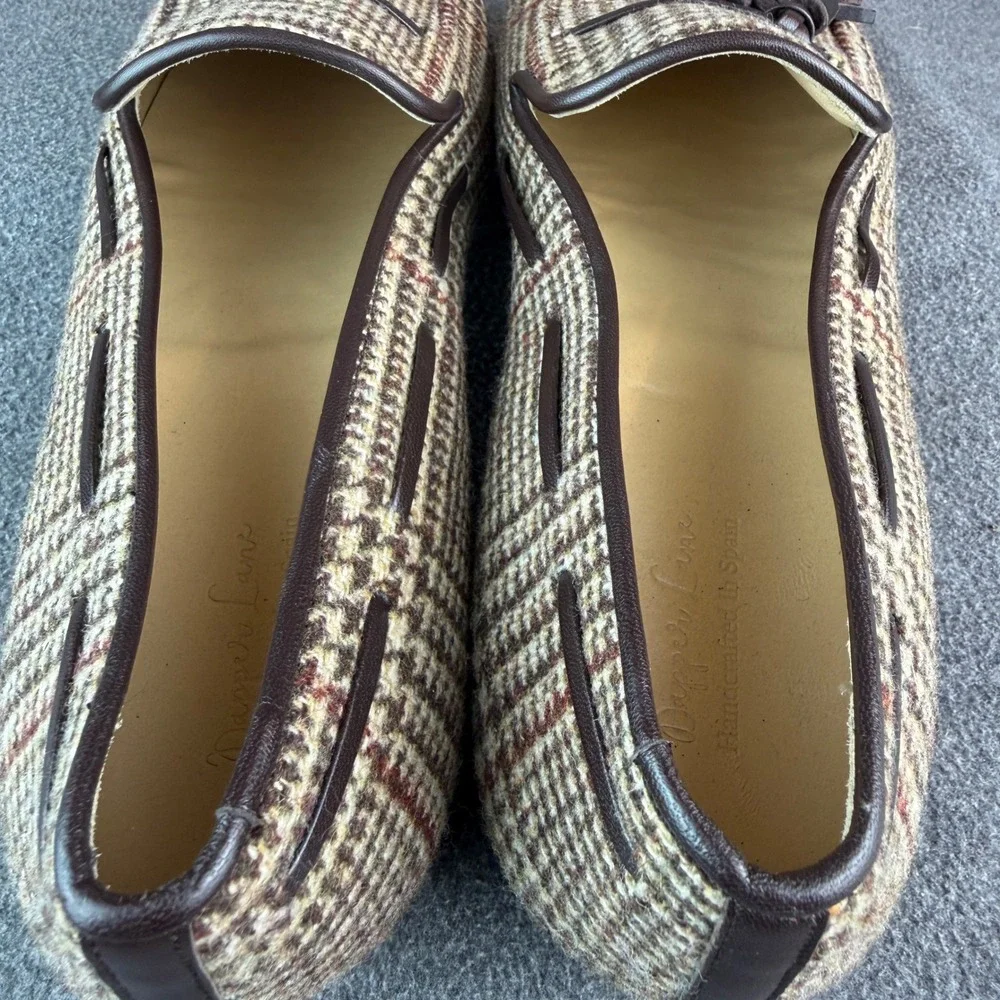 Rare Dapper Lane Mens 12 Custom Tweed Tassel Loafers Handcrafted Spain